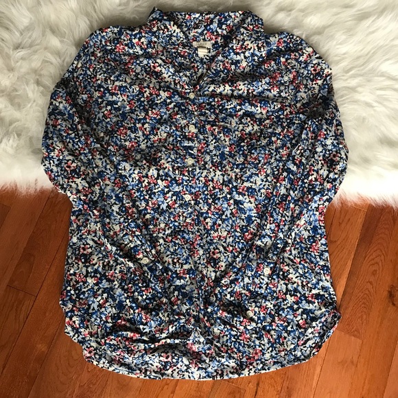 J. Crew Tops - J . Crew bottom down floral shirt long sleeve
